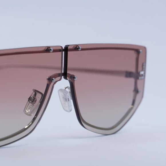 🕶️ New Fendi FE40096U 16T Sunglasses - Palladium Frame, Bordeaux Lenses - Picture 9 of 12